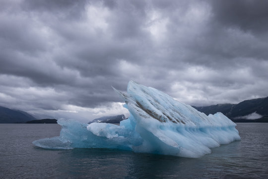 Iceberg and Storm Clouds, Endicott Arm, Alaska