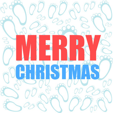 Merry Christmas and Happy New Year lettering Greeting Card.