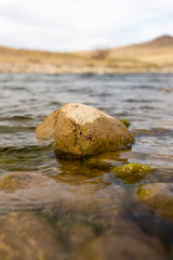 stones in the river in nature