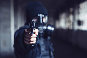 Pointing the gun