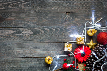 Christmas collection,over wooden background