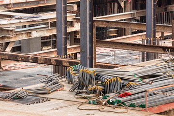 steel bar for use in construction site