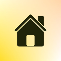 Flat paper cut style icon of house