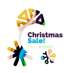 Geometric Christmas sale or promotion ad banner