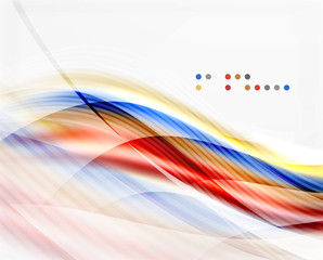 Glossy blurred shiny wave lines, colorful stripes