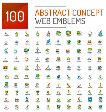 Set of 100 web internet concepts logo icons