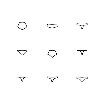 Sexy ladies lingerie. Line art panties styles