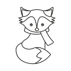 fox winter clothes character vector illustration design