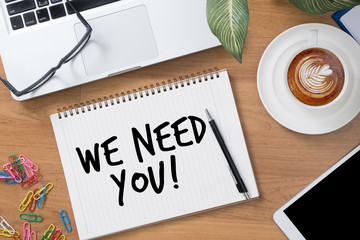 WE NEED YOU!  figure pointing with finger to you