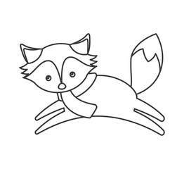 fox winter clothes character vector illustration design