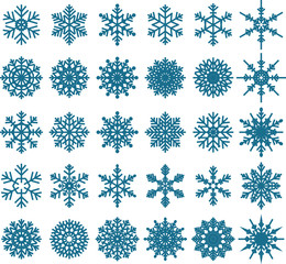 collection of beauty blue Snowflake 