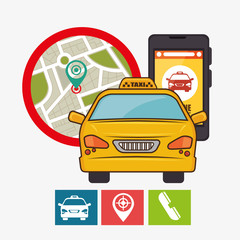 taxi service concept gps mobile phone icon vector illustration eps 10