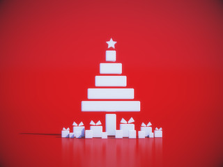  Minimal Christmas abstract background.3D rendering.