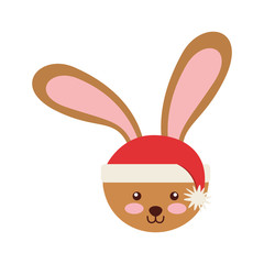 rabbit winter clothes icon vector illustration design