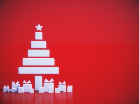  Minimal Christmas abstract background.3D rendering.