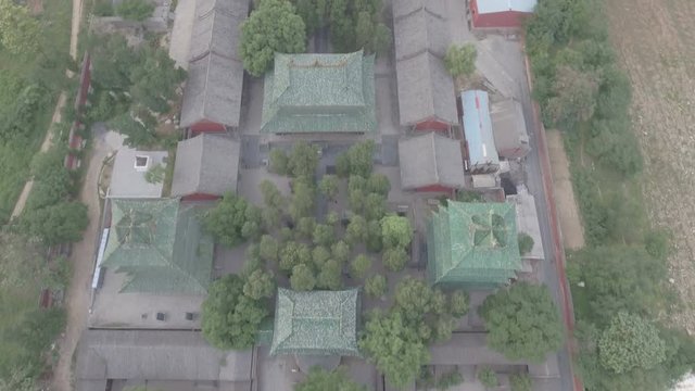 Aerial view of the famous Shaolin temple complex in China