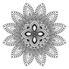 Mandale icon. Bohemic ornament indian and decoration theme. Black and white design. Vector illustration