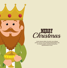 happy merry christmas manger character vector illustration design