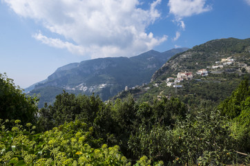 Fototapeta na wymiar Hill Town on the Amalfi Coast of Italy