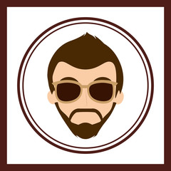 man character hipster style vector illustration design