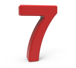 3d red number 7