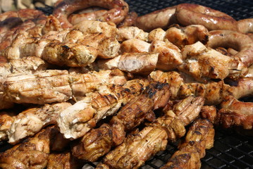 Food meat on grill