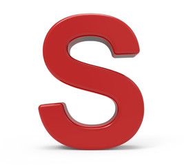 3d red letter S