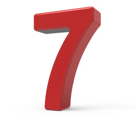 3d red number 7