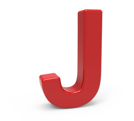 3d red letter J