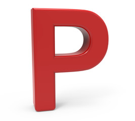 3d red letter P