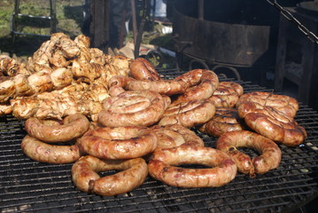 Food meat on grill