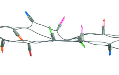 Christmas lights isolated on white background