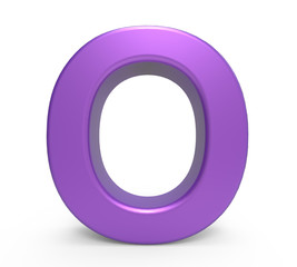 3d purple letter O