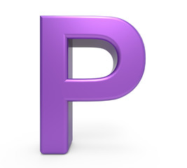 3d purple letter P