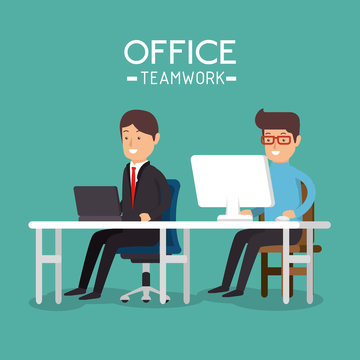office teamwork people icon vector illustration design