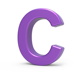3d purple letter C