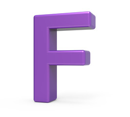 3d purple letter F
