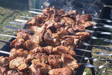 Food meat on grill