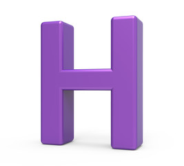 3d purple letter H