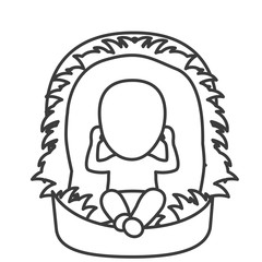 Baby jesus cartoon icon. Holy night family christmas and betlehem theme. Isolated design. Vector illustration