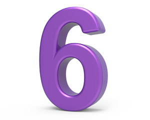3d purple number 6