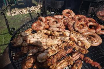 Food meat on grill