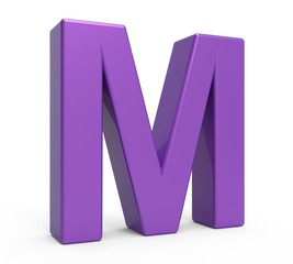 3d purple letter M