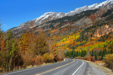 Fototapeta na wymiar Route 12 back road through Kebler pass in Colorado 