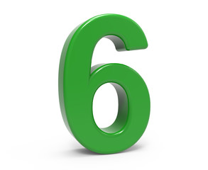 3d green number 6
