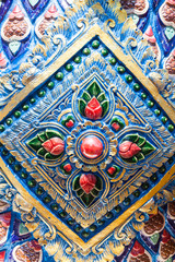 Thai style wall pattern in temple background