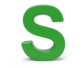 3d green letter S