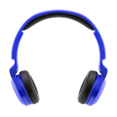 Blue headphone on white background.