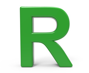 3d green letter R