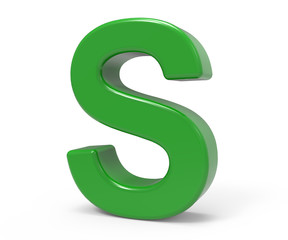 Fototapeta premium 3d green letter S